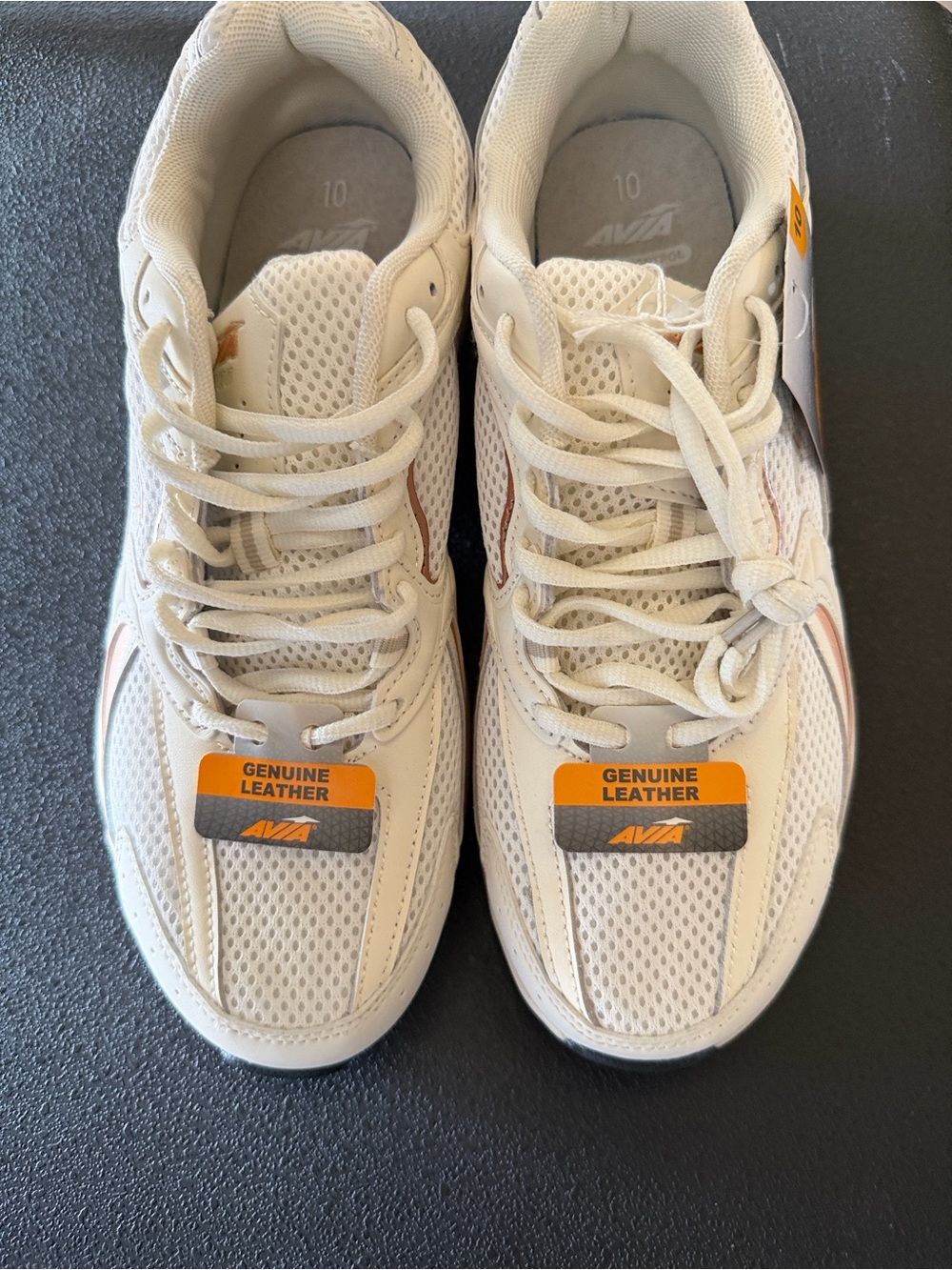 Rose Gold Avia White Mesh and Leather Sneakers. Size 10 NEW